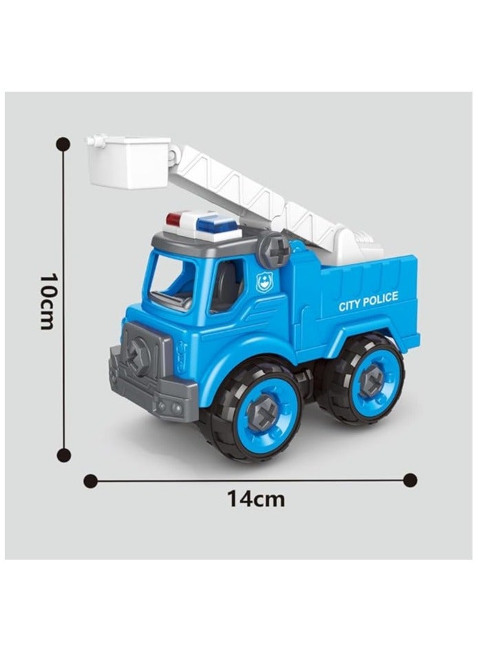 UKR 4 Cars Playset - Police Station Toy Set with Traffic Signs | Large Boys Birthday Gift (Police - Blue) | Fun & Engaging Role Play for Kids - Image 3