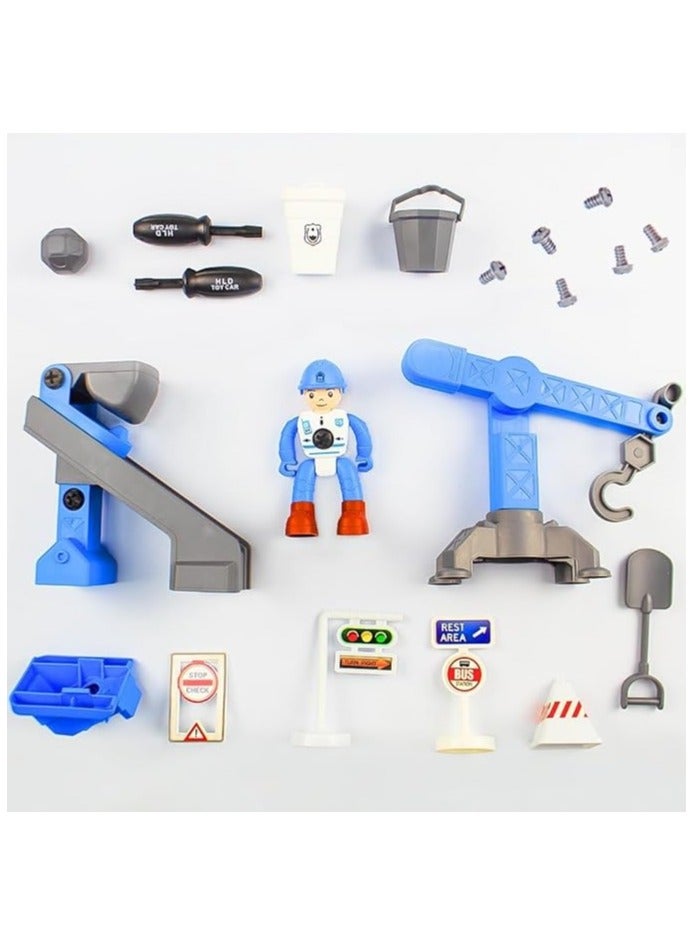 UKR 4 Cars Playset - Police Station Toy Set with Traffic Signs | Large Boys Birthday Gift (Police - Blue) | Fun & Engaging Role Play for Kids - Image 4