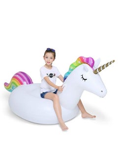 Jasonwell Big Inflatable Unicorn Pool Float Floatie Ride On With Fast Valves Large Rideable Blow Up Summer Beach Swimming Pool Party Lounge Raft Decorations Toys Kids Adults  - Image 1