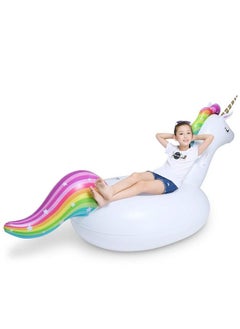 Jasonwell Big Inflatable Unicorn Pool Float Floatie Ride On With Fast Valves Large Rideable Blow Up Summer Beach Swimming Pool Party Lounge Raft Decorations Toys Kids Adults  - Image 4