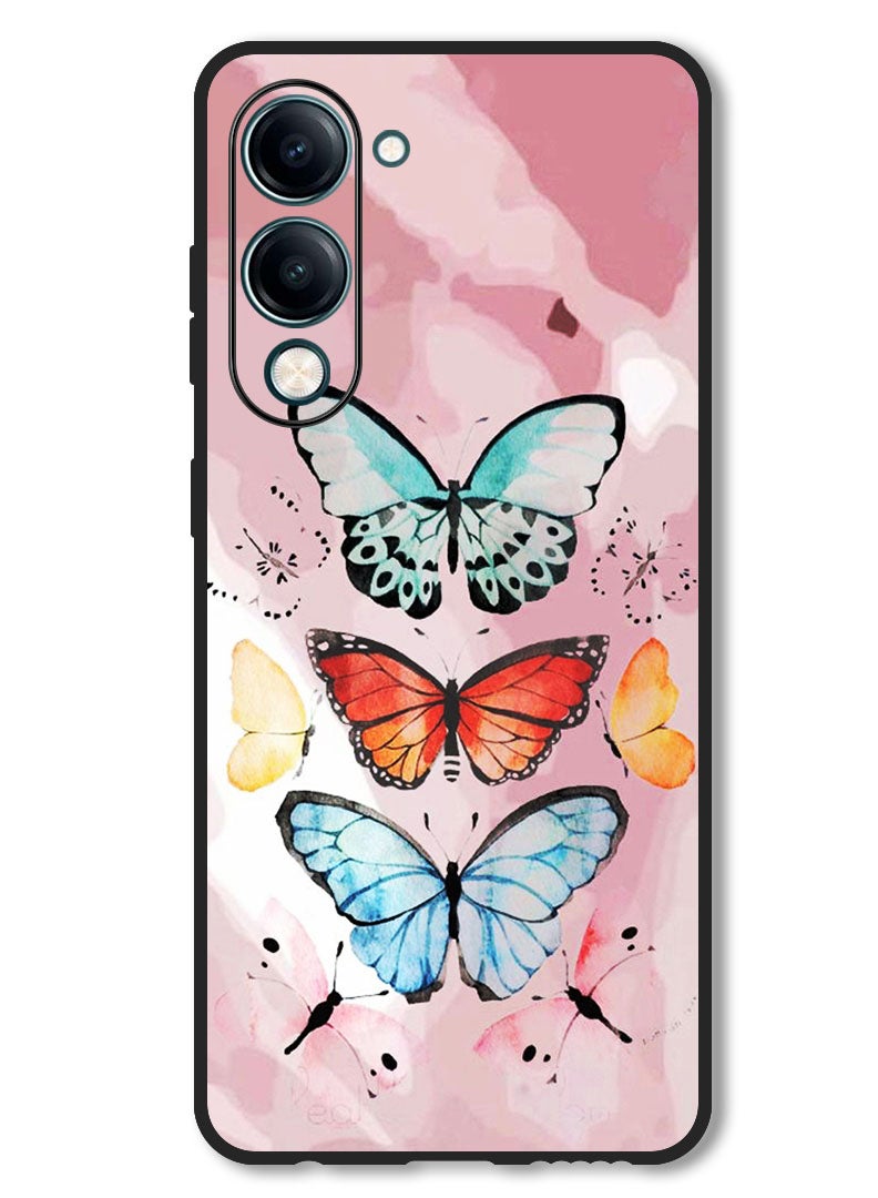 Theodor Case Compatible with Vivo Y29s Protection Shockproof Bumper Cover Butterflies (2) - Image 1
