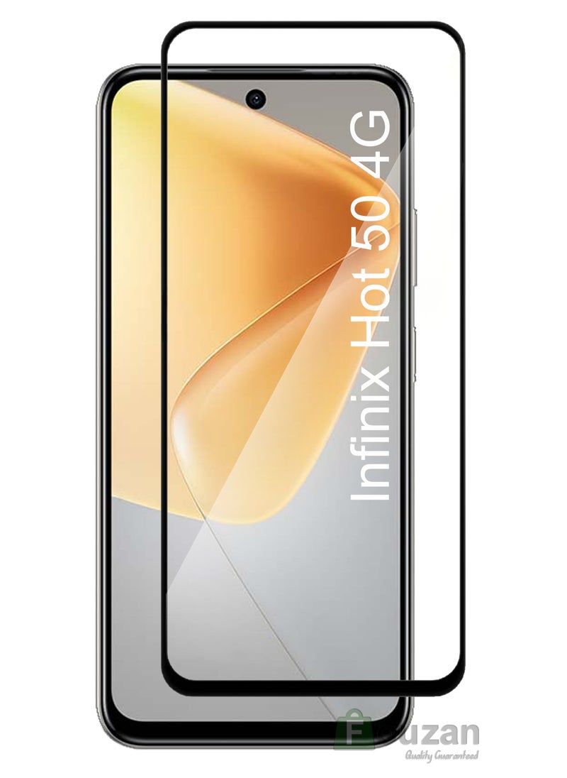 Generic - Generic Glass Screen Protector Tempered Glass For Infinix Hot 50 4G-Black - Image 1