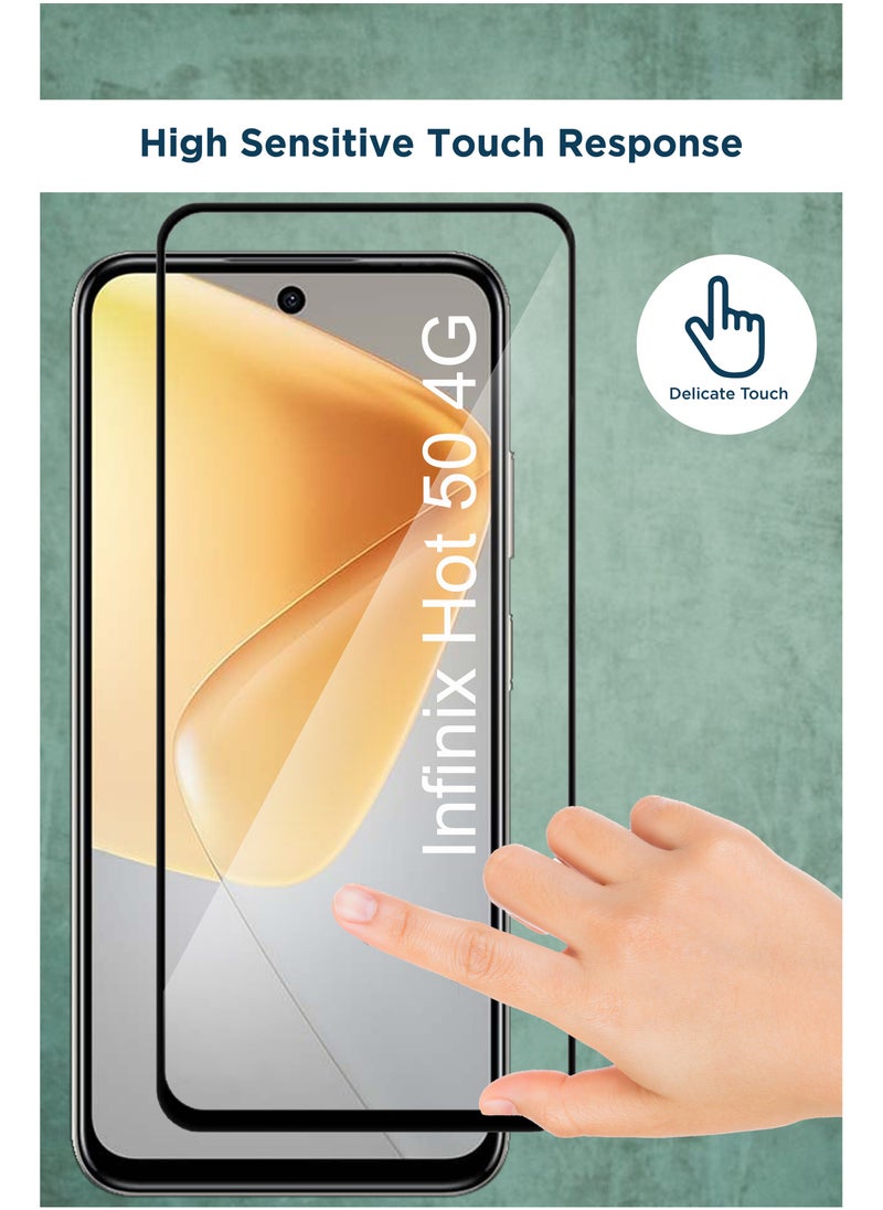 Generic - Generic Glass Screen Protector Tempered Glass For Infinix Hot 50 4G-Black - Image 1