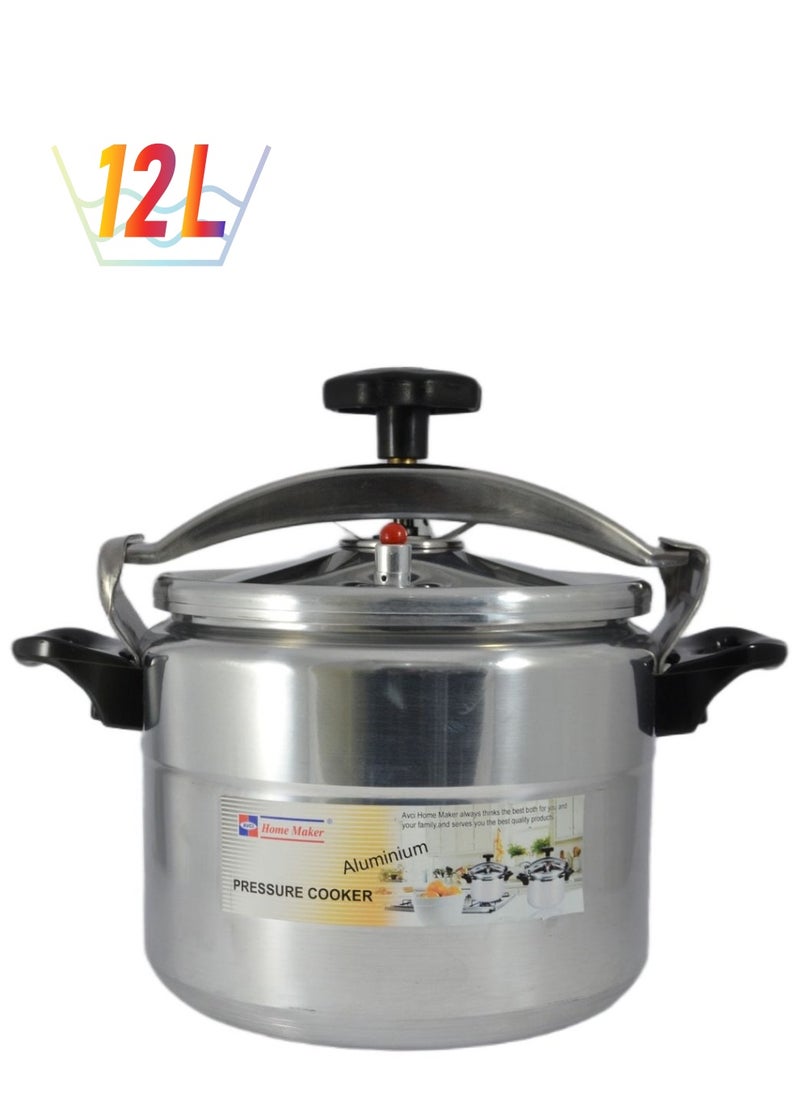 Homemaker Aluminium Pressure Cooker 28cm - 12 Liter Capacity - Silver  - Image 1