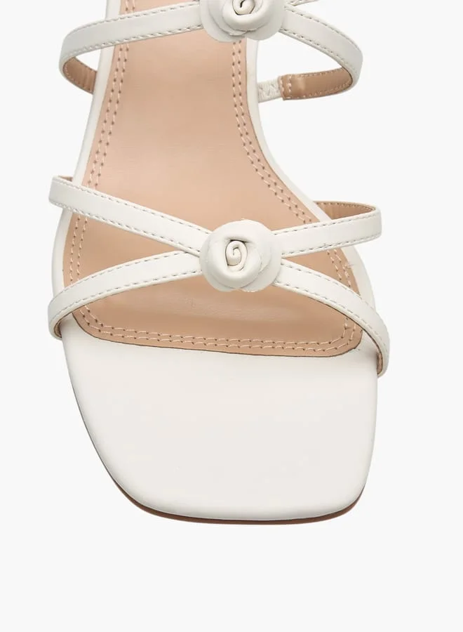Celeste Womens Embellished Slip-On Sandals With Kitten Heels