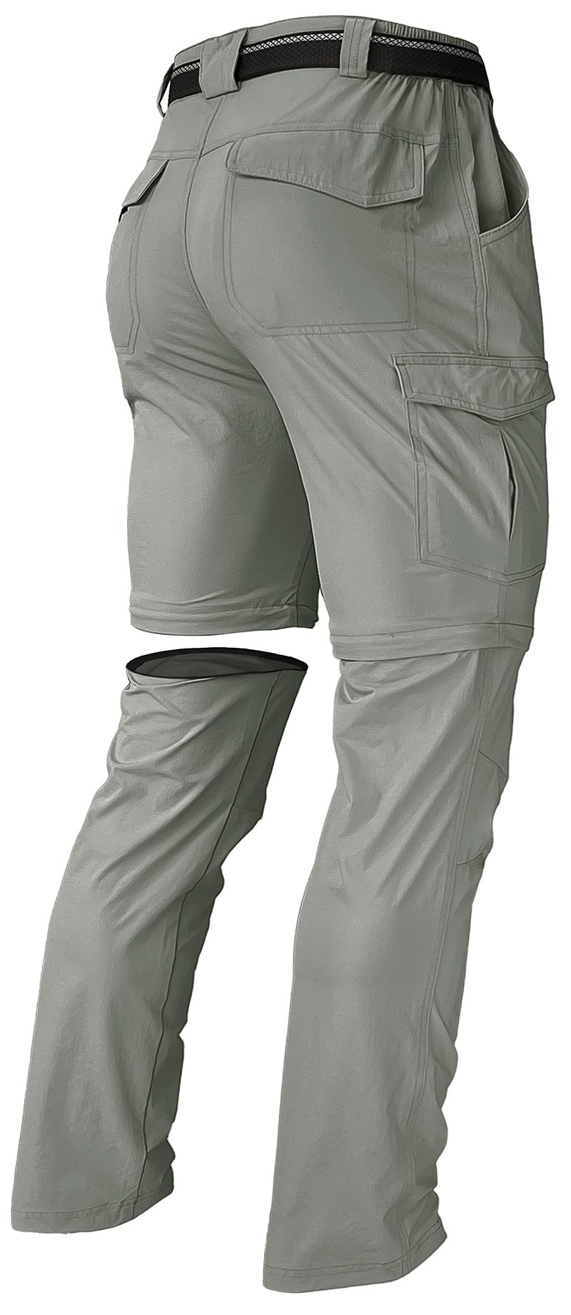 AREOUTS Men's Hiking Pants Convertible Zip Off Lightweight Waterproof Quick Dry Outdoor Fishing Travel Safari Camping Sage Green 36 - Image 1