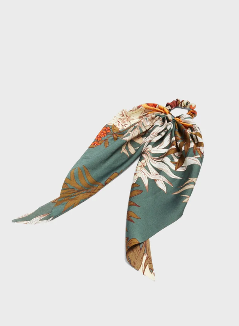 PARFOIS Printed Scrunchie With A Bow