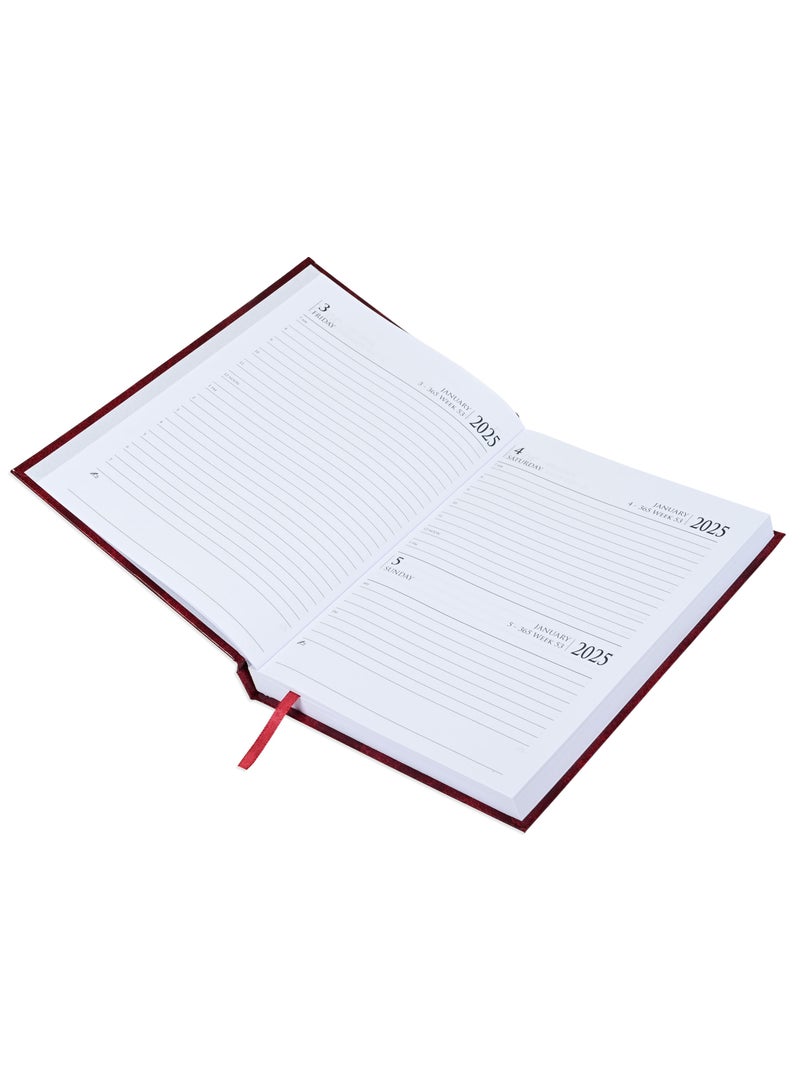 FIS FIS Diary 2025 English (Saturday & Sunday Combined) A5, Maroon - FSDI90E25MR  - Image 2