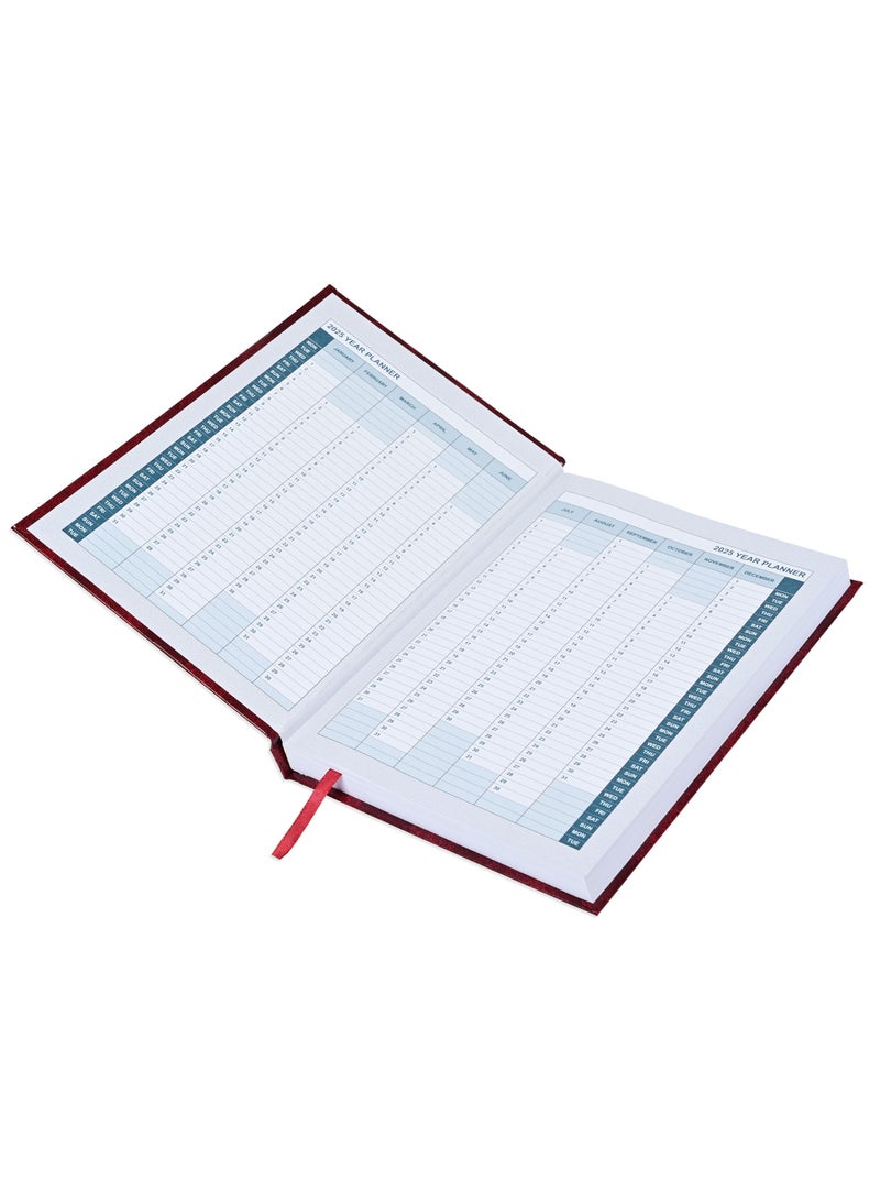 FIS FIS Diary 2025 English (Saturday & Sunday Combined) A5, Maroon - FSDI90E25MR  - Image 3