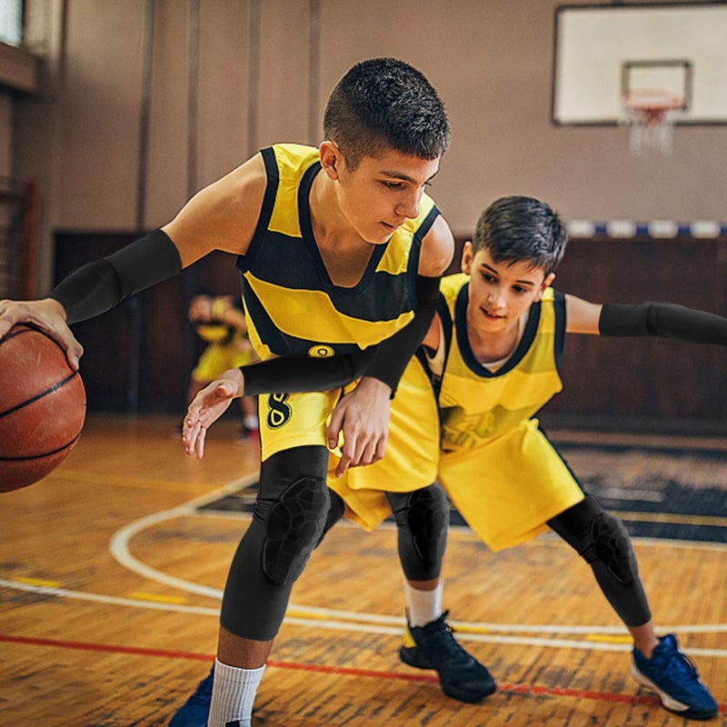 AceList Kids/Youth 5-15 Years Sports honeycomb Compression Knee Pad Elbow Pads Guards Protective Gear for Basketball, Baseball, Football, Volleyball, Wrestling, Cycling... - Image 4