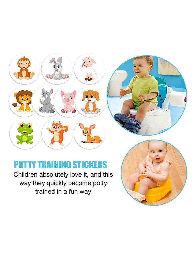SYOSI 10pcs Potty Training Seat Magic Sticker Animal Theme Toddler Potty Training Toilet Color Changing Sticker Toilet Potty Magic Reveal Stickers Magic Potty Targets Color Changing for Toddlers Kids - Image 3