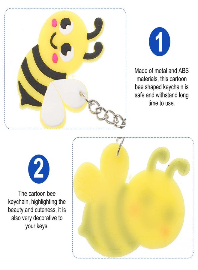 DEARMAMY 24pcs Bee Keychain Charm Funny Backpack Key Chains for Car Decorations Metal Pendant Bee Party Supplies Bag Hanging Decoration - Image 3