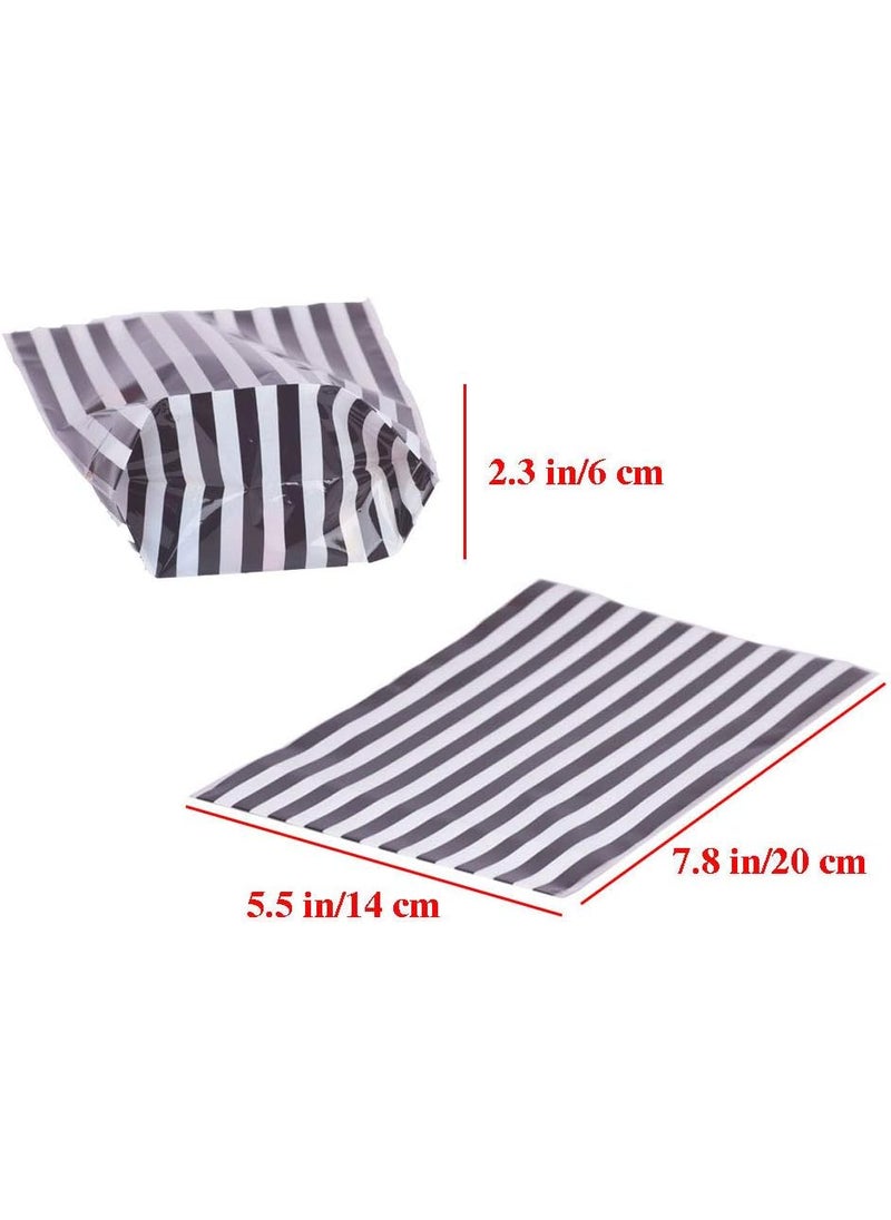 ZOOYOO ZOOYOO Black Stripes Clear Cello Bags Plastic Candy Party Favor cellophane Treat BagsPack of 50  - Image 3