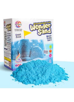 RATNA'S Wonder Sand 500 Grams For Kids - Smooth Non-Sticky Blue Sand With Big Mould For Indoor Beach Fun And Relaxation(Blue 500 Grams), One Big Mould Inside (Without Tray) 