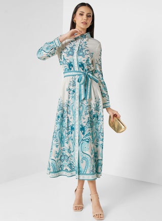 Printed Shirred Midi Dress - pzsku/ZD1C94F5DE2413B92738CZ/45/1746429493/20eb8ecd-6315-453c-8416-8413547b03a0