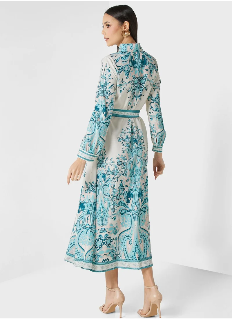 Khizana Abstract Print Dress