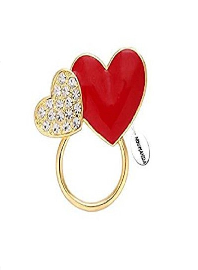 NOUMANDA Crystals Charm Heart-shaped Eyeglasses Holder &Brooch Pin (gold) - Image 1
