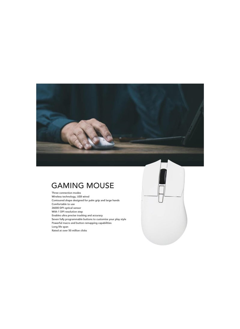 silvercnc - Cordless BT Gaming Mouse, 26000DPI, Programmable, USB Mouse with 7 Buttons, Palm Grip, Large Hands, ABS Material, 50 Million Clicks, for PC, OS Laptop, Laptop, Game - Image 1