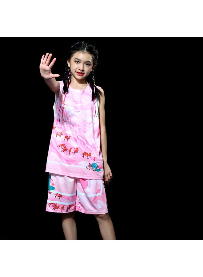 Children's Basketball Clothes Suit Team Clothes Boys And Girls Children's Primary And Secondary School Students Training Camp Jersey Printing Sports