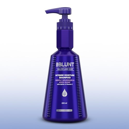 Bblunt Intense Moisture Shampoo with Jojoba and Vitamin E for Dry & Frizzy Hair | Moisturizes & Hydrates | Adds Shine | For Men & Women | 650 ml - Image 2