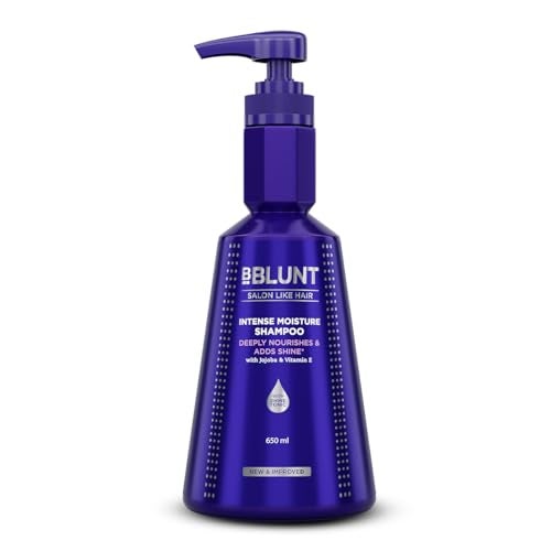 Bblunt Intense Moisture Shampoo with Jojoba and Vitamin E for Dry & Frizzy Hair | Moisturizes & Hydrates | Adds Shine | For Men & Women | 650 ml - Image 1