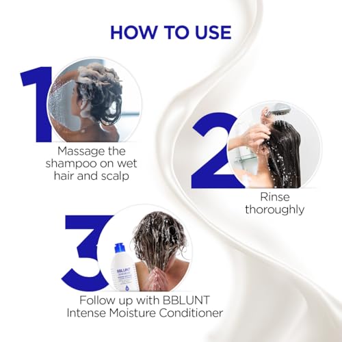 Bblunt Intense Moisture Shampoo with Jojoba and Vitamin E for Dry & Frizzy Hair | Moisturizes & Hydrates | Adds Shine | For Men & Women | 650 ml - Image 4