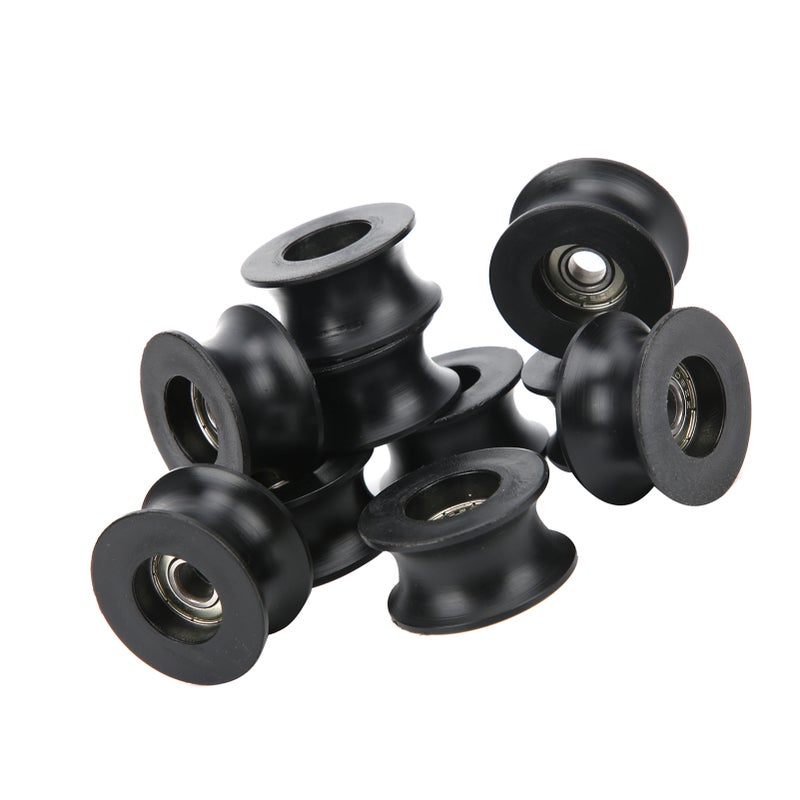 10Pcs Roller Bearing Deep UShaped Groove Nylon Coated Pulley Guide Rail Wheel 608ZZ - Image 3