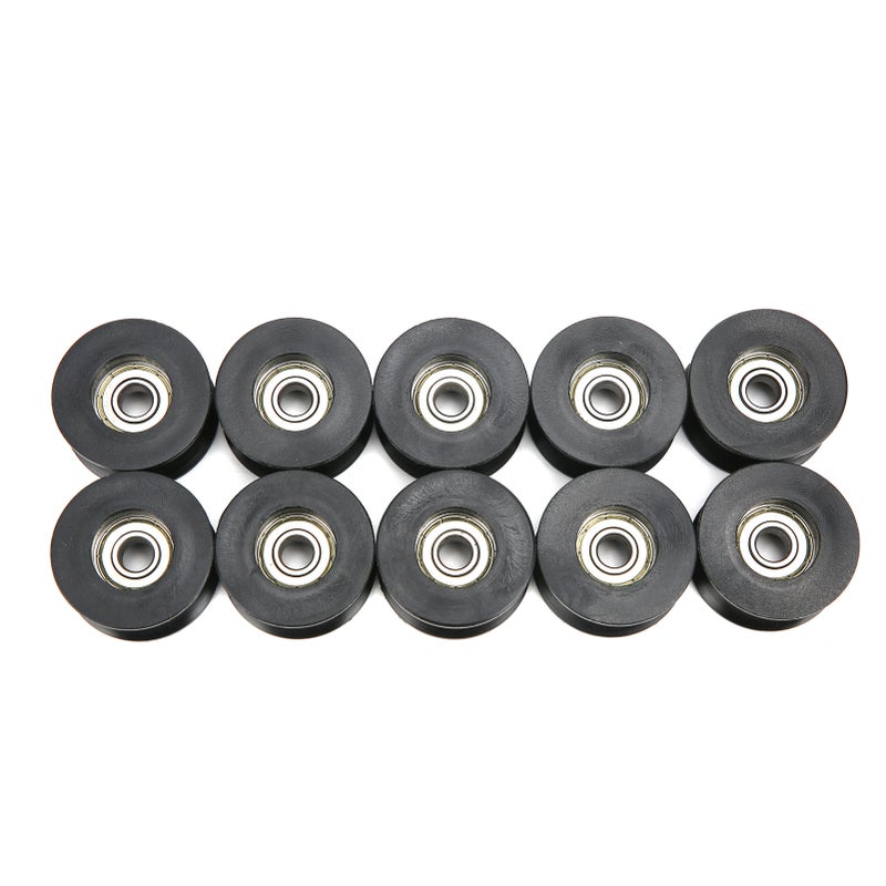 10Pcs Roller Bearing Deep UShaped Groove Nylon Coated Pulley Guide Rail Wheel 608ZZ - Image 1