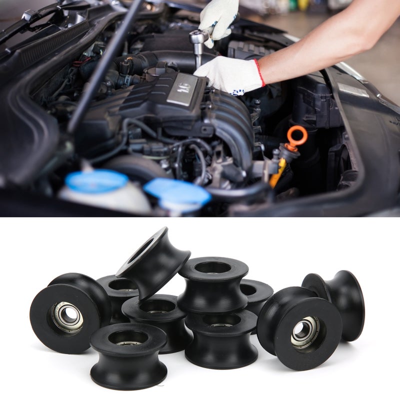 10Pcs Roller Bearing Deep UShaped Groove Nylon Coated Pulley Guide Rail Wheel 608ZZ - Image 4