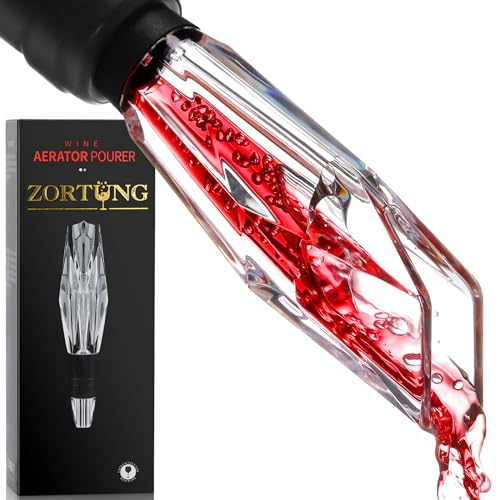 ZORTUNG ZORTUNG Wine Aerator Pourer Sparkling Diamond Shape Airarator Dripless Pour Spout Diffusers Dispenser Single Aerorater Decanter Set in Bottle for Red and White Wine Lover Christmas Gifts 