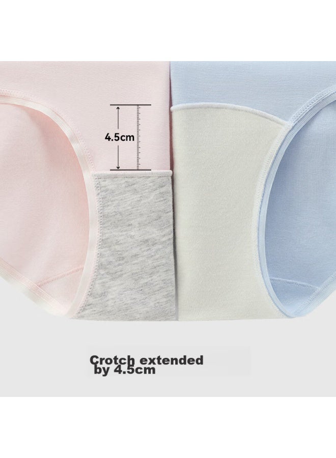 Luckmeey Women's Combed Cotton Antibacterial Underwear New Style Anti-bacterial Long Crotch Thin Mid-rise Breathable Seamless Triangle Shorts 3-pack - Image 1