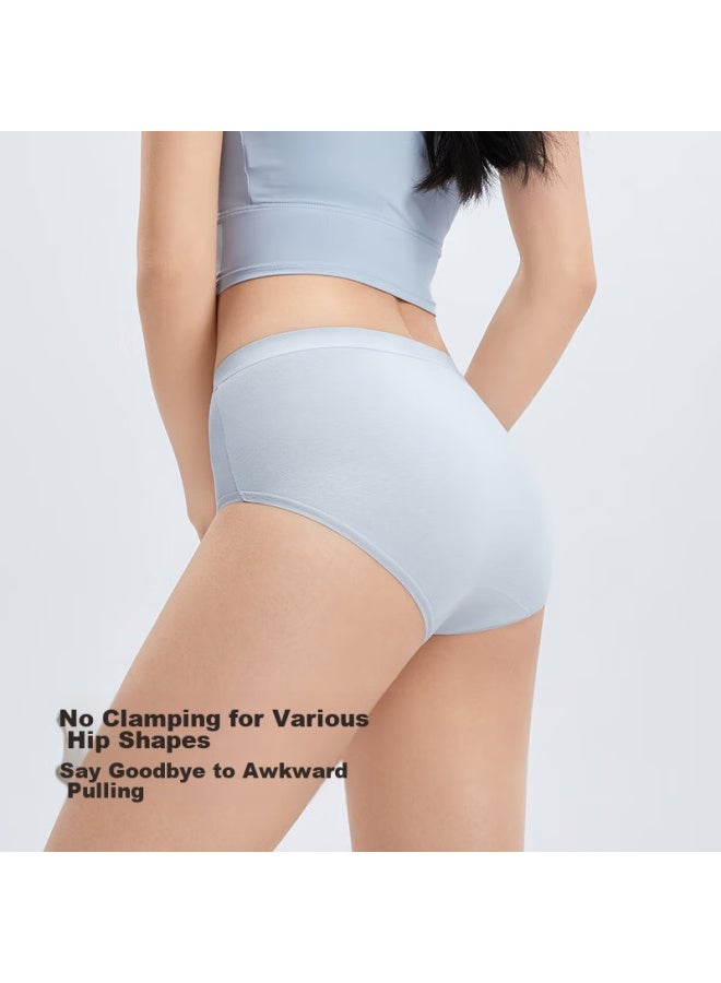 Luckmeey Women's Combed Cotton Antibacterial Underwear New Style Anti-bacterial Long Crotch Thin Mid-rise Breathable Seamless Triangle Shorts 3-pack - Image 4