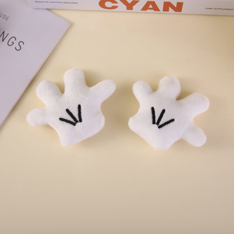 Knitted Cotton-Filled White Gloves Diy Doll Palm Accessories Plush Brooch Knitted Scarf Clothing Accessories - Image 4