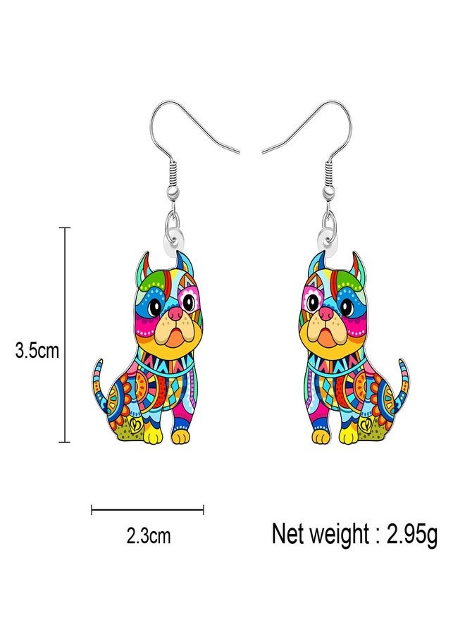 DUOWEI Cute Boho Pit Bull Earrings Acrylic Colorful Bohemia Design Unique Pets Puppy Animal Jewelry Charms Dog Mom Gifts for Women Dog Lovers Owners Accessories (Coloful) - Image 5