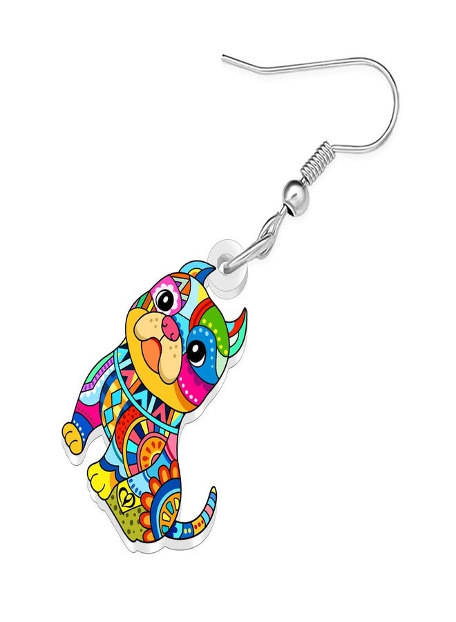 DUOWEI Cute Boho Pit Bull Earrings Acrylic Colorful Bohemia Design Unique Pets Puppy Animal Jewelry Charms Dog Mom Gifts for Women Dog Lovers Owners Accessories (Coloful) - Image 4