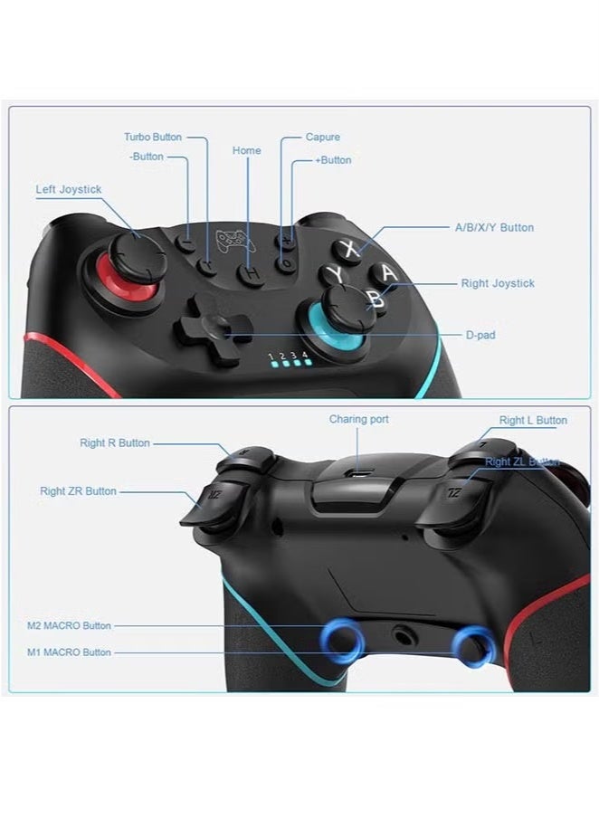 Sakulight وحدة تحكم سويتش، وحدة تحكم لاسلكية احترافية متوافقة مع نينتندو سويتش، عصا تحكم لوحة ألعاب لاسلكية مع وظيفة قابلة للبرمجة (إصدار مطور 2024) - Image 2
