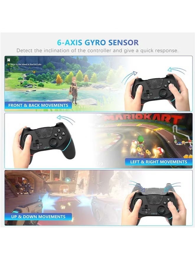 Sakulight وحدة تحكم سويتش، وحدة تحكم لاسلكية احترافية متوافقة مع نينتندو سويتش، عصا تحكم لوحة ألعاب لاسلكية مع وظيفة قابلة للبرمجة (إصدار مطور 2024) - Image 4