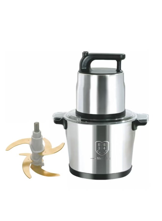 Giant Industrial Vegetable Chopper (6.0L) | 1000W Power | Gold Stainless Steel Bowl | 6 Sharp Titanium Blades | Full Copper Motor. - Image 1