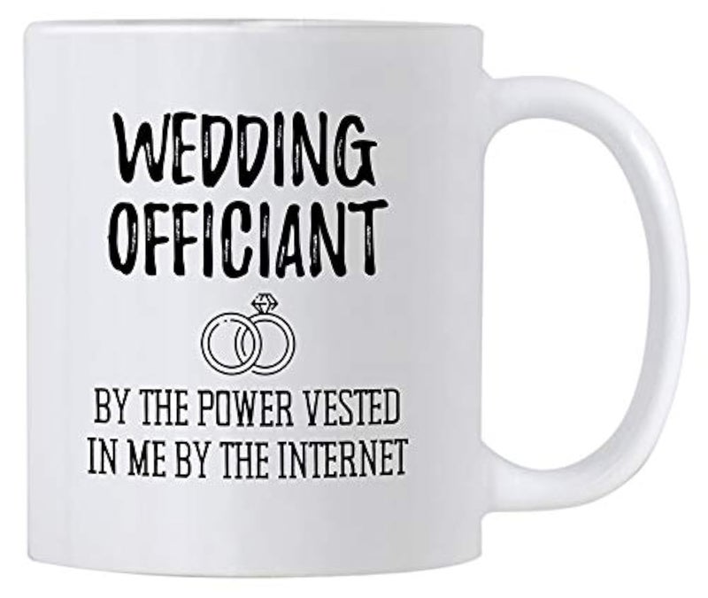 Casitika Casitika Funny Wedding Officiant Gift 11 oz Ceramic Coffee Mug By the Power Vested In Me By The Internet Ideas for Gag Gifts 11 oz White 