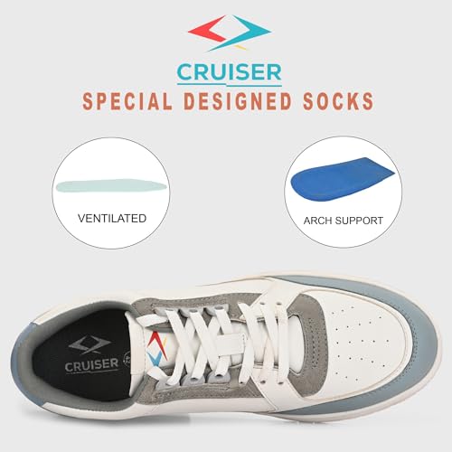 Cruiser Men's Augustus White-Blue Sneakers_7 UK (2505-2) - Image 4