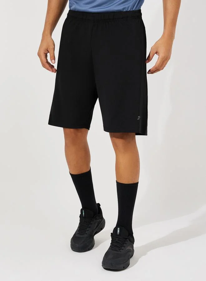Styli Styli Textured T-Shirt and Shorts Sports Fitness Suit Set