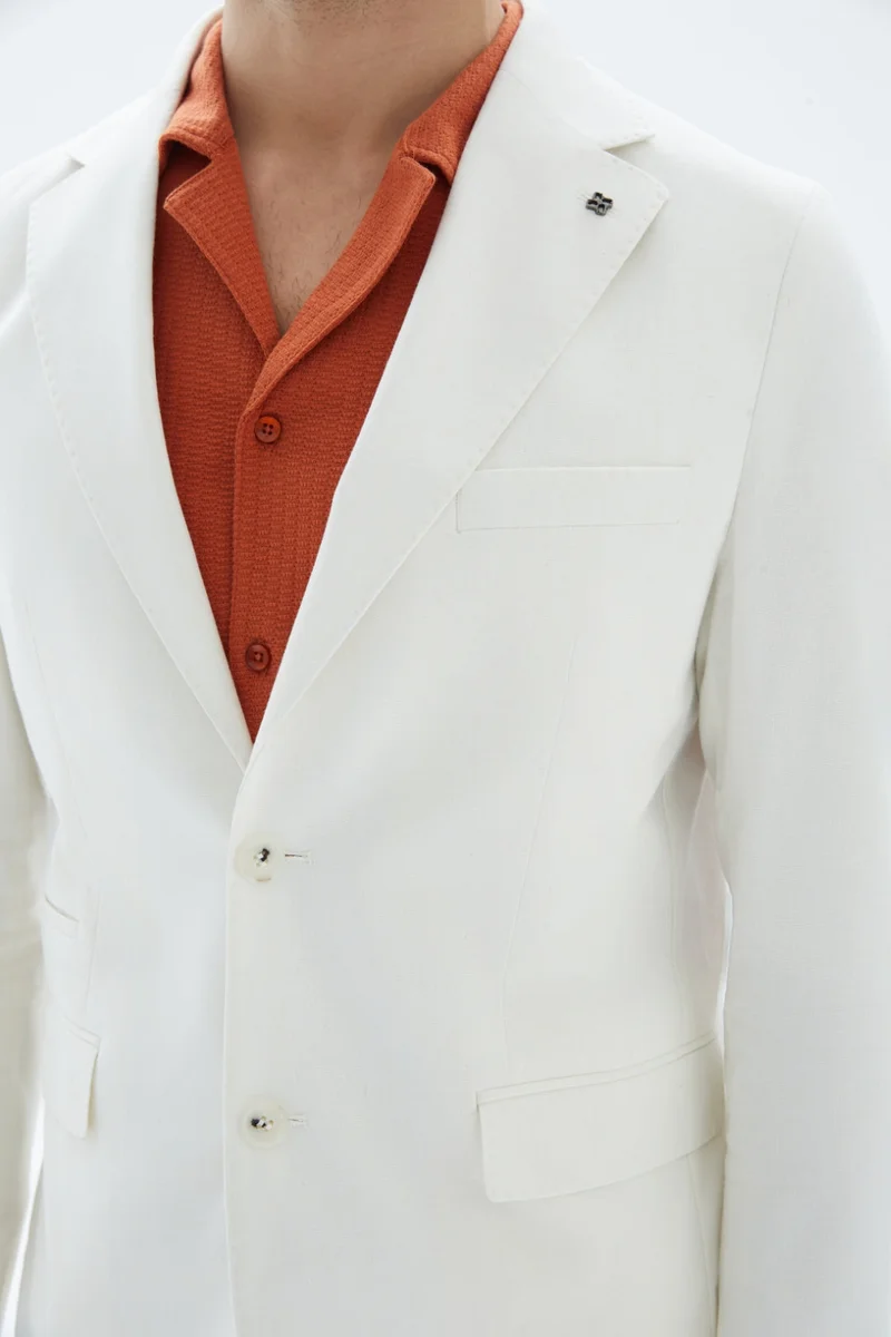 وي كرييت White Textured Classic Blazer By WECRE8
