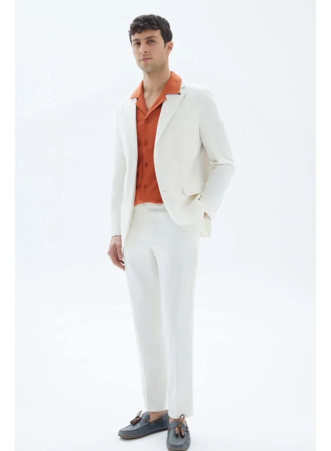 Wecre8 White Textured Classic Blazer