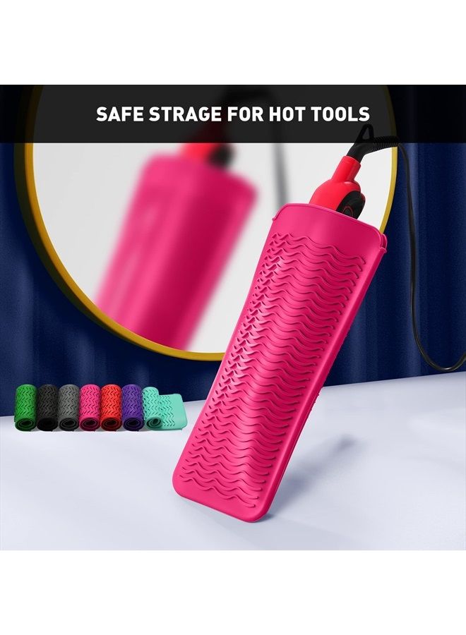 ZAXOP Resistant Silicone Mat Pouch for Flat Iron, Curling Iron,Hot Hair Tools (Hotpink) - Image 5
