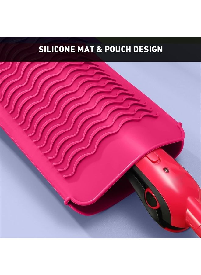 ZAXOP Resistant Silicone Mat Pouch for Flat Iron, Curling Iron,Hot Hair Tools (Hotpink) - Image 3