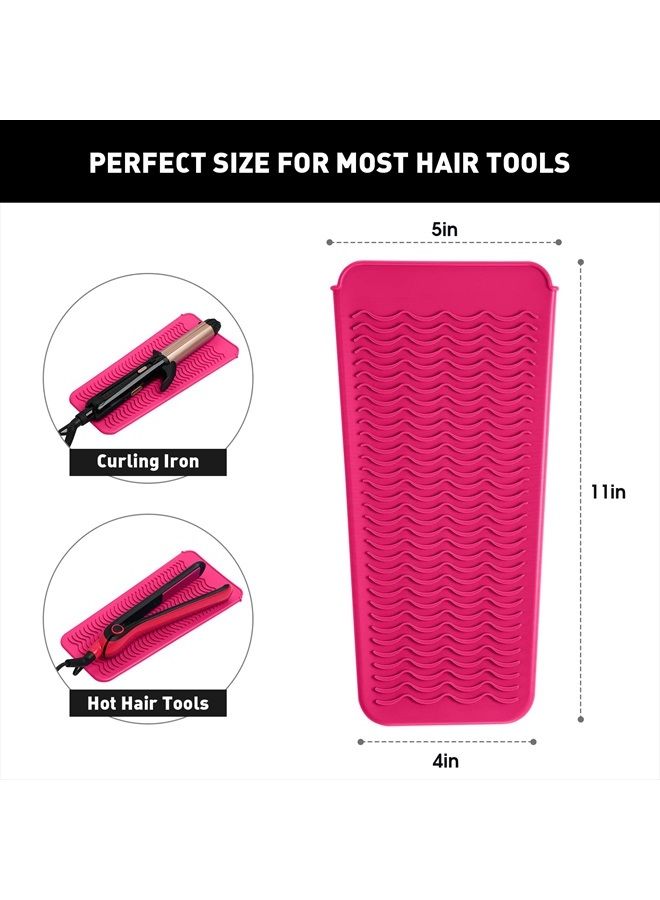 ZAXOP Resistant Silicone Mat Pouch for Flat Iron, Curling Iron,Hot Hair Tools (Hotpink) - Image 2