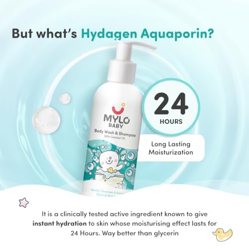 Mylo Baby Body Wash and Shampoo 200 ml | Gentle Cleansing Head-to-Toe | Tear Free Formulation | Made Safe Certified | Dermatologically Tested - Image 5