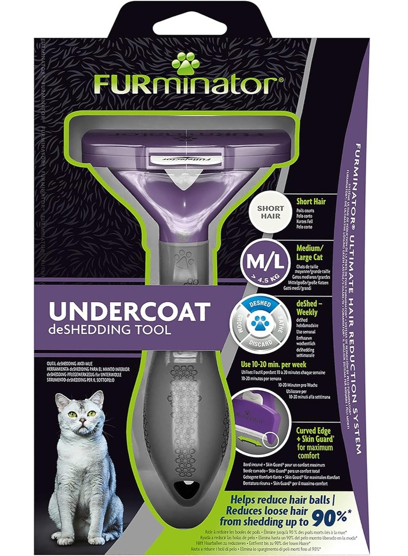FURminator Cat Undercoat Deshedding Tool Medium Large Short Hair - Image 3