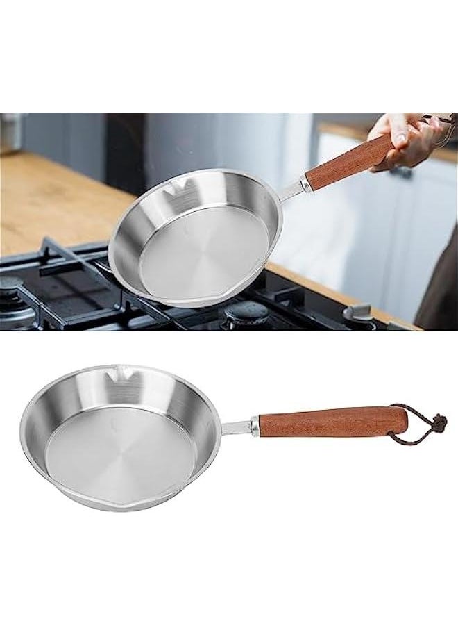 Beauenty - Egg Pan, Mini Nonstick Egg and Omelet Pan, Stainless Steel Small Frying Pan Skillet, Multipurpose Pan with Wooden Handle, Cookware Designed for Eggs Pancakes, Dishwasher Safe - Image 1
