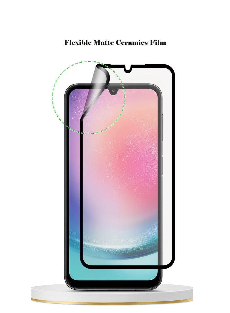 Techie واقي شاشة سيراميكي غير لامع من Techie لهاتف Samsung Galaxy A24 - ملمس ناعم ومضاد لبصمات الأصابع وخالٍ من الفقاعات - Image 4